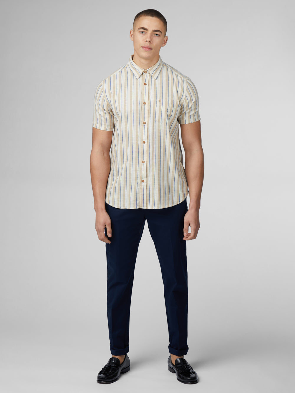 Chemises Ben Sherman Signature Mod Stripe Blanche | KCL-87766966